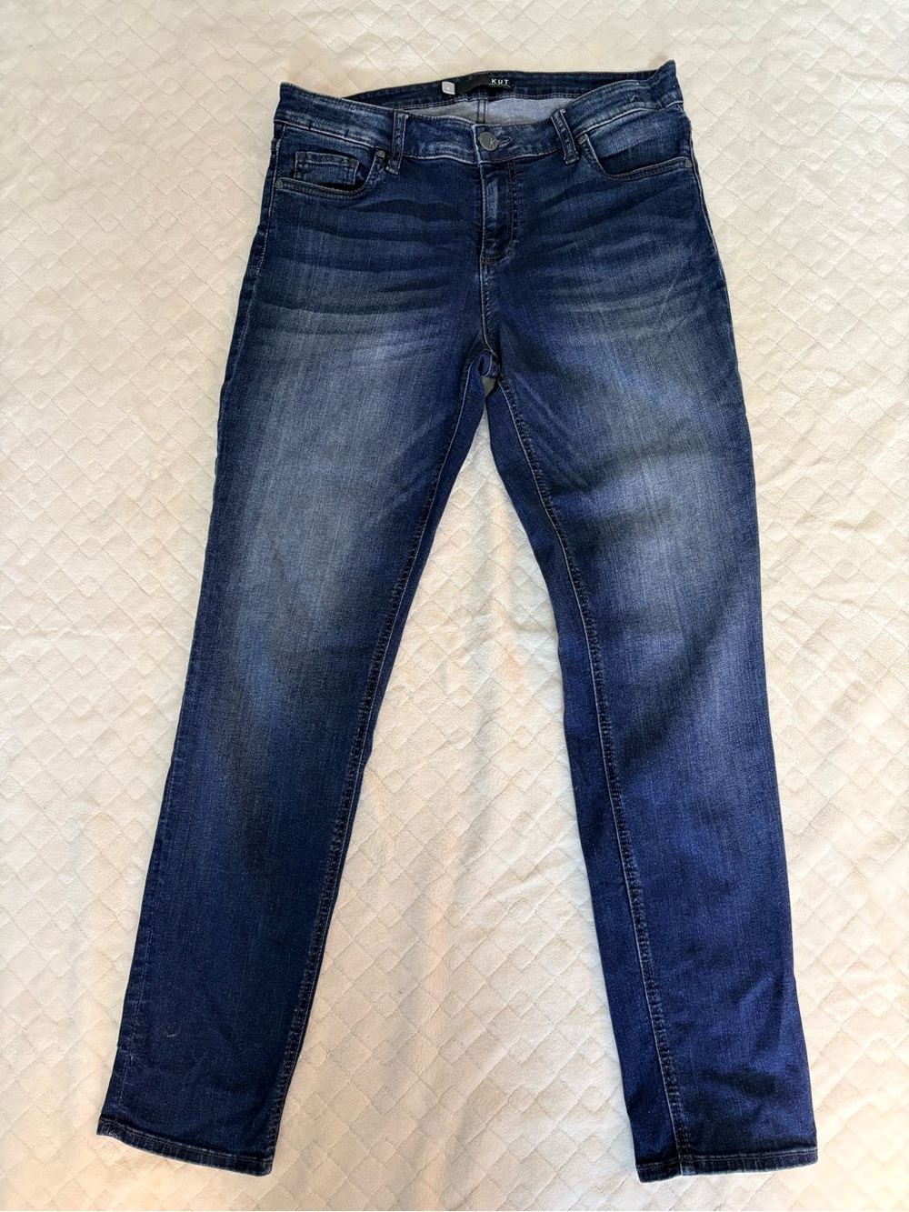 KUT from the Kloth Size 8 Dark Wash Straight Leg Stretch Jeans
